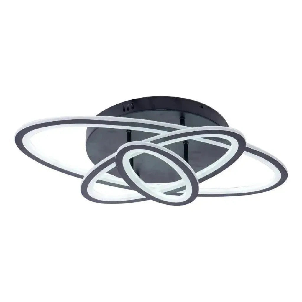 Lustra LED cu telecomanda GENTIANA 75W, 3 Elipse, lumina Rece/Calda/Neutra, Dimabila, Negru [3]