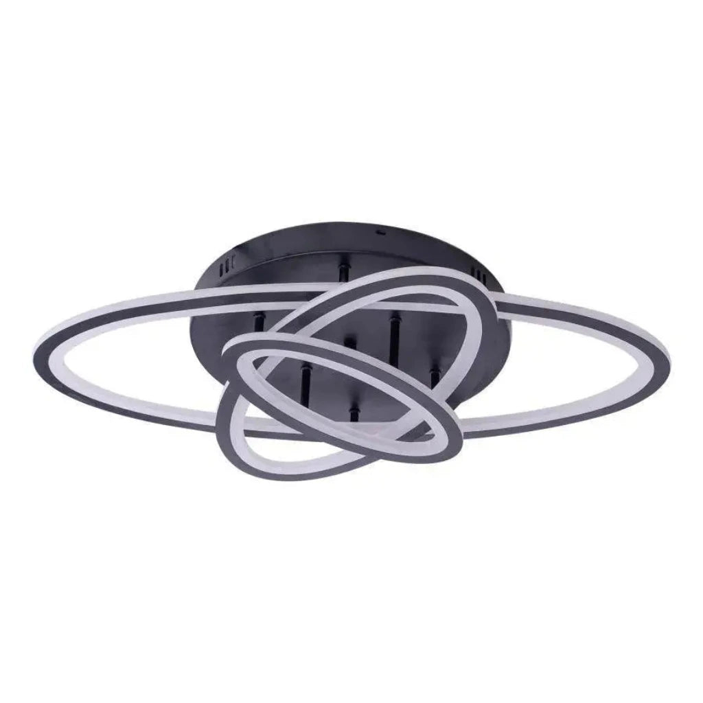 Lustra LED cu telecomanda GENTIANA 75W, 3 Elipse, lumina Rece/Calda/Neutra, Dimabila, Negru [2]