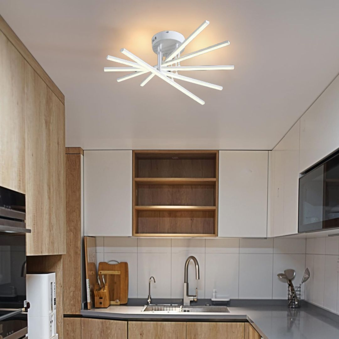 Lustra LED cu Telecomanda GIO, 90W, 5 Elemente, Lumina Rece/Clada/Neutra, Dimabila, Alb [3]