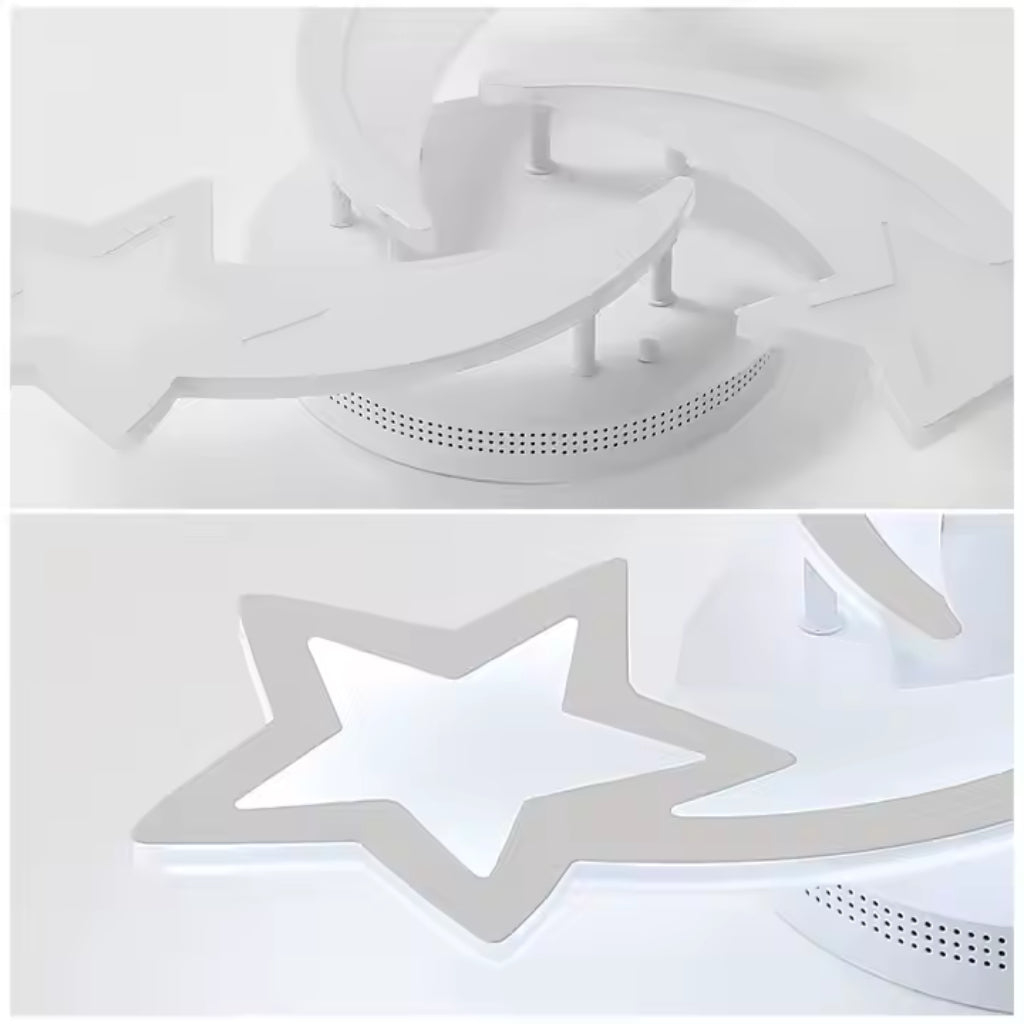 Lustra LED cu telecomanda IPOMOEA 48W, 3 Stele, lumina Rece/Calda/Neutra, Dimabila, Alb [2]