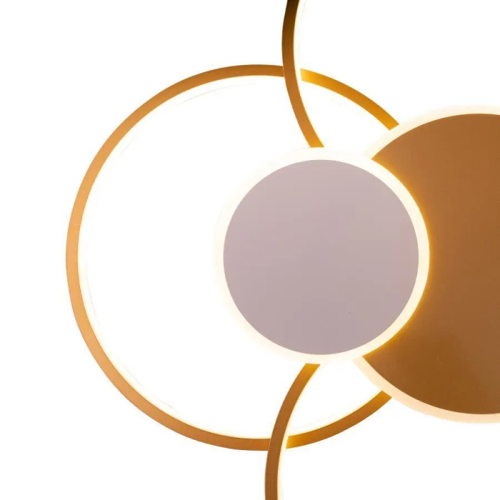 Lustra LED 120W 6 cercuri dimabila telecomanda lumina reglabila auriu alb - MEC [3]