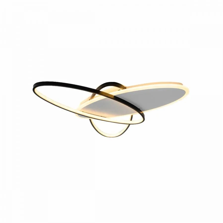 Lustra LED cu telecomanda LIGURIA 81W, 3 Ovale, lumina Rece/Calda/Neutra, Dimabila, Negru Alb [2]