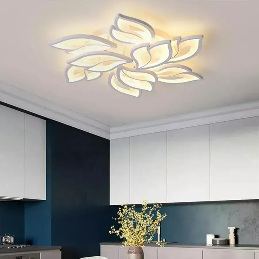 Lustra LED cu telecomanda LILY 117W, 9 Elemente, lumina Rece/Calda/Neutra, Dimabila, Alb [2]