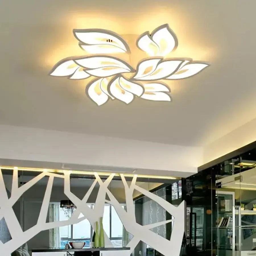 Lustra LED cu telecomanda LILY 117W, 9 Elemente, lumina Rece/Calda/Neutra, Dimabila, Alb [1]