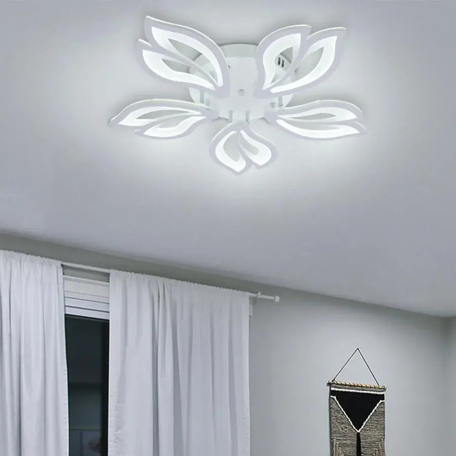 Lustra LED cu telecomanda LILY 75W, 5 Elemente, lumina Rece/Calda/Neutra, Dimabila, Alb [3]