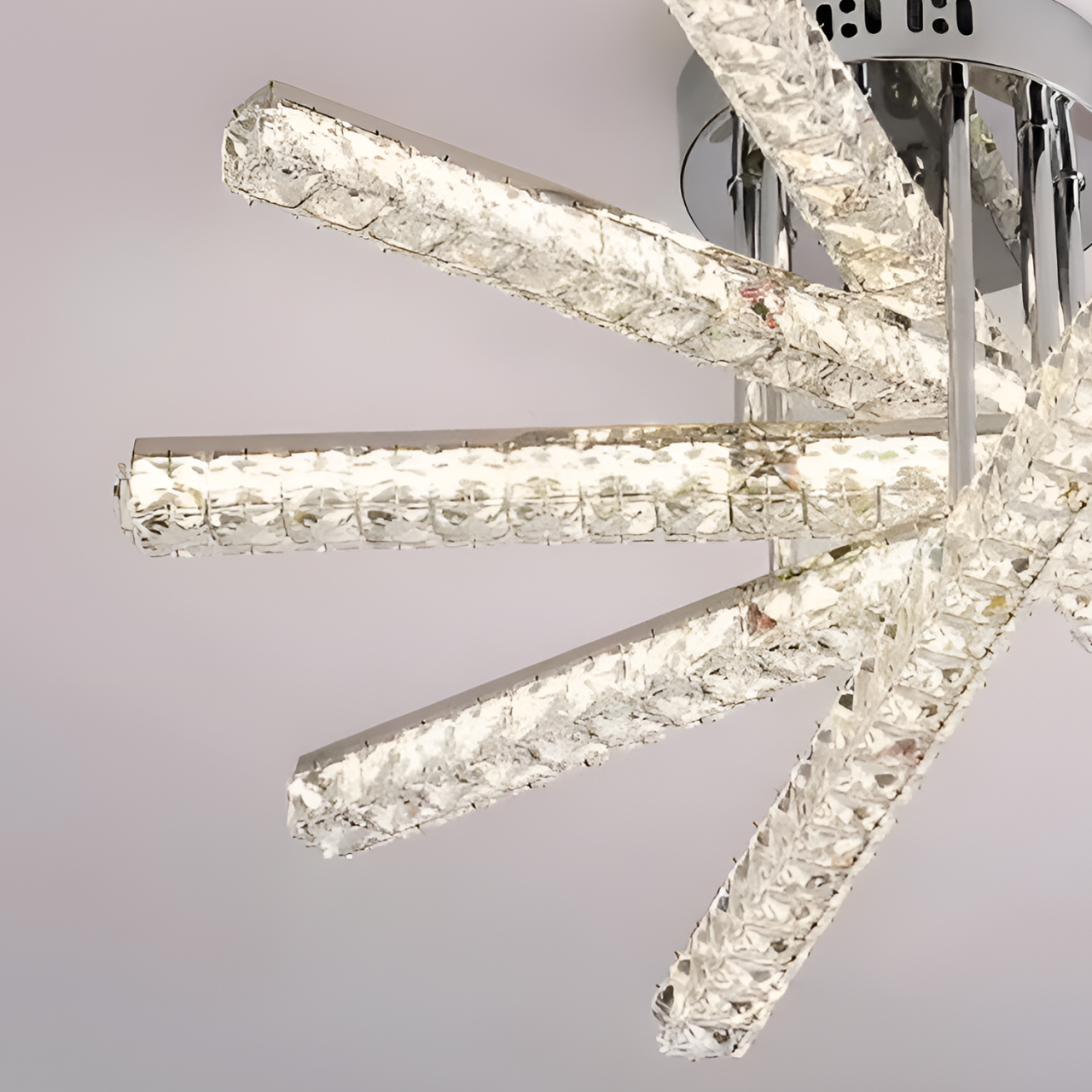 Lustra LED cu telecomanda LUELLA 64W 5 Elemente, Liniara, lumina Rece/Calda/Neutra, Dimabila, Argintiu [2]