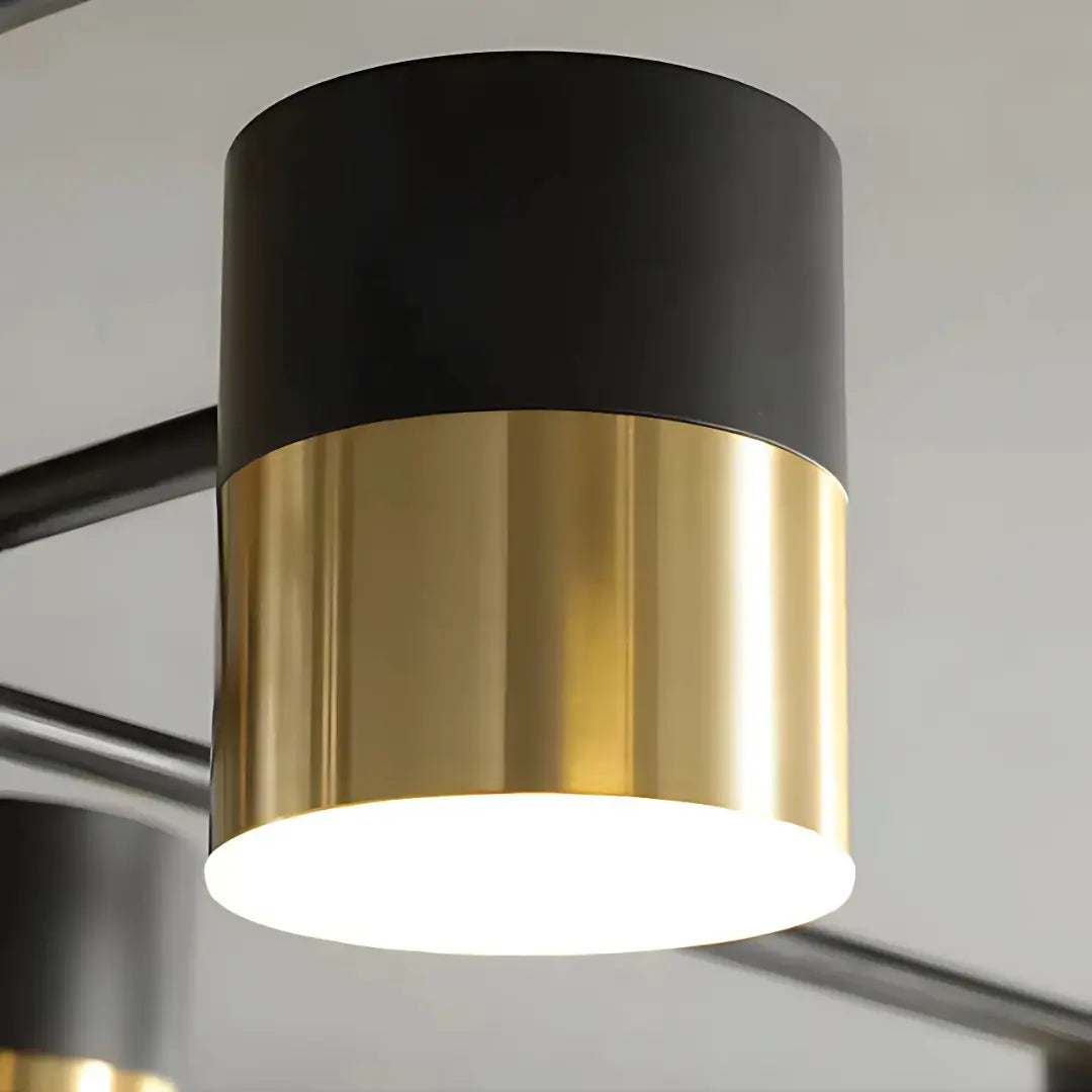 Lustra LED 32W dimabila cu telecomanda, 8 elemente, negru-auriu [2]