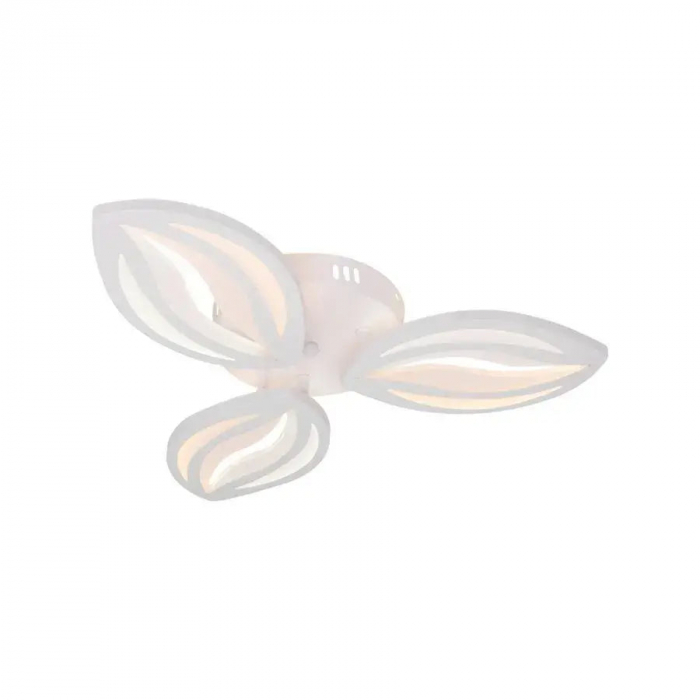 Lustra LED cu Telecomanda, 39W, 3 Petale, 3 tipuri de lumina Rece/Calda/Neutra, Dimabila, Mod noapte, Alb [4]