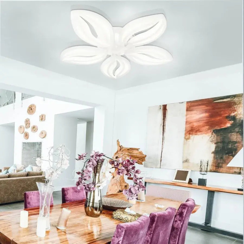 Lustra LED cu telecomanda ORCHID 65W, 5 Petale, lumina Rece/Calda/Neutra, Dimabila, Alb [3]