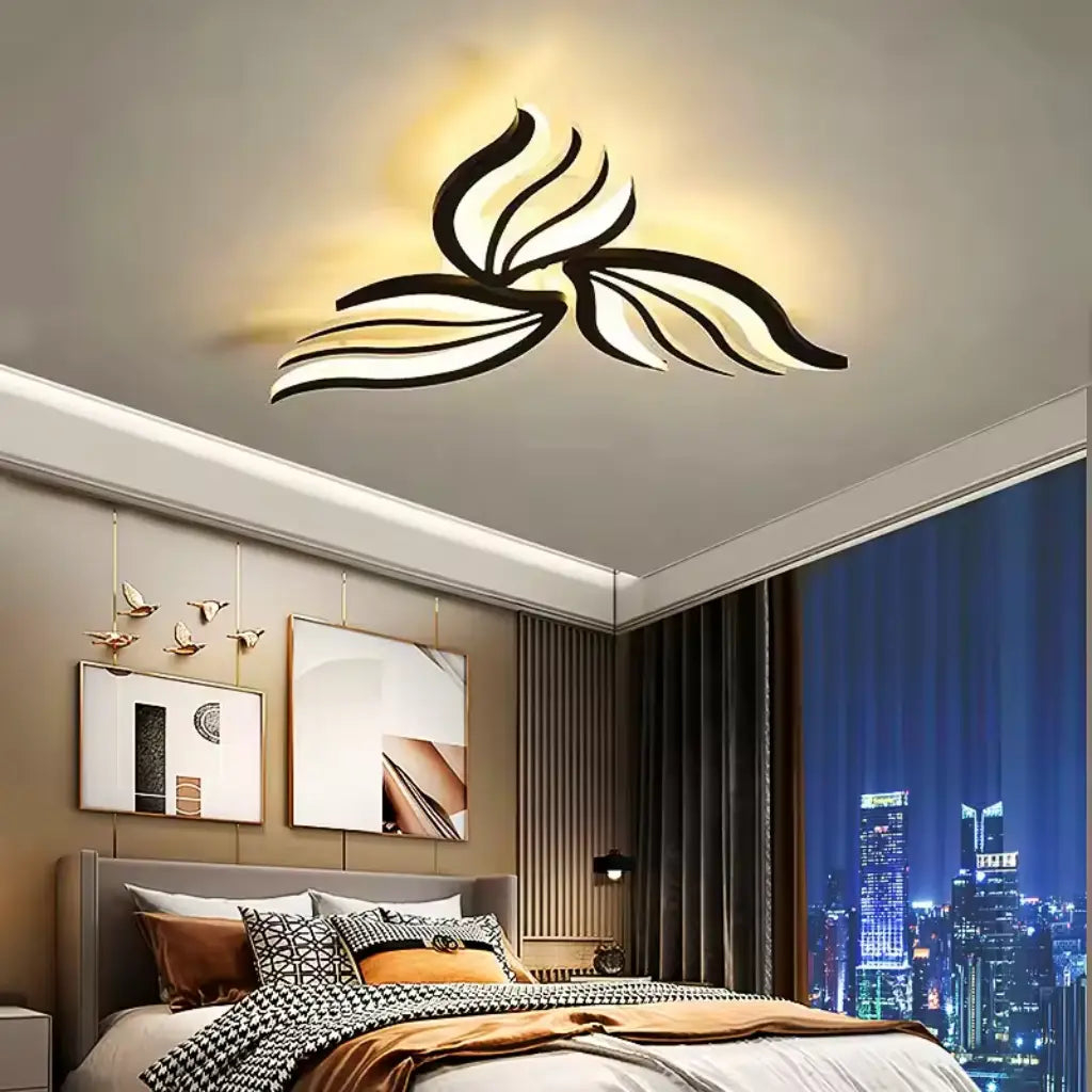 Lustra LED cu telecomanda SAKURA 37W, 3 Petale, lumina Rece/Calda/Neutra, Dimabila, Alb [2]