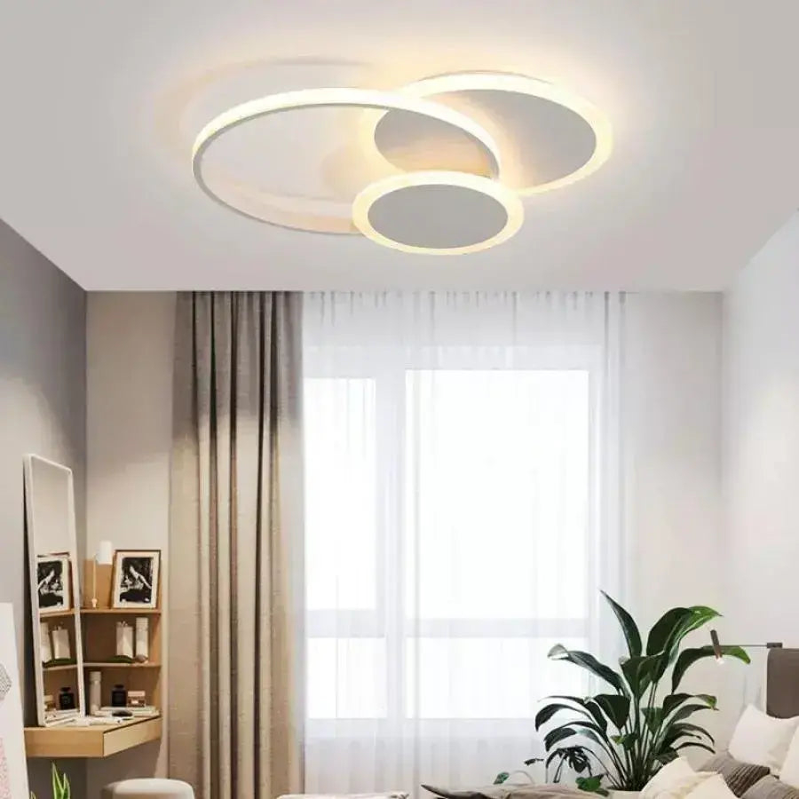 Lustra LED cu telecomanda SILVIAN, 58W, 3 Cercuri, lumina Rece/Calda/Neutra, Dimabila, Alb [1]