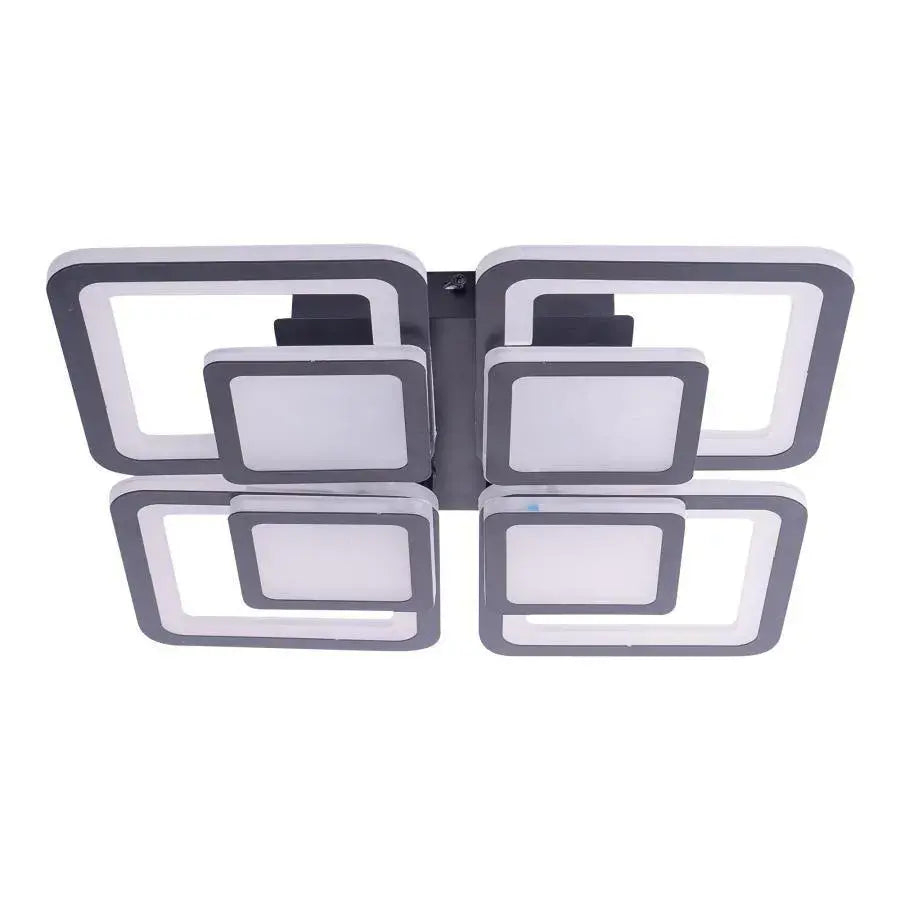 Lustră LED 140W, 4 Pătrate, Negru – Dimabilă, Telecomandă - Design MODERN [4]