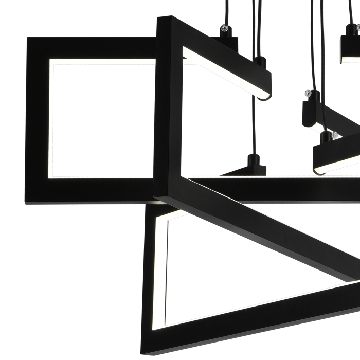 Lustra LED 73W, 3 brate, lumina rece/calda/neutra, telecomanda, finisaj negru [2]