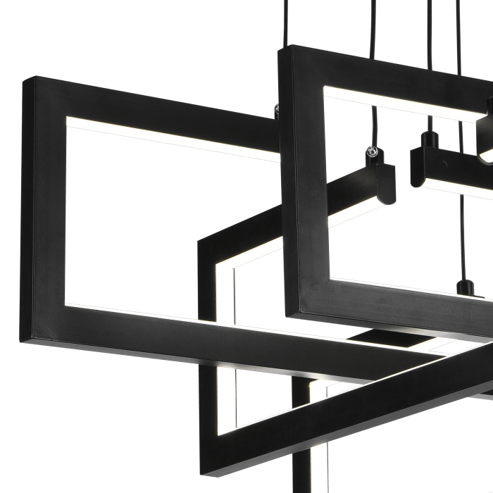 Lustra LED moderna 98W cu telecomanda, 4 brate, lumina dimabila rece calda neutra, negru [2]