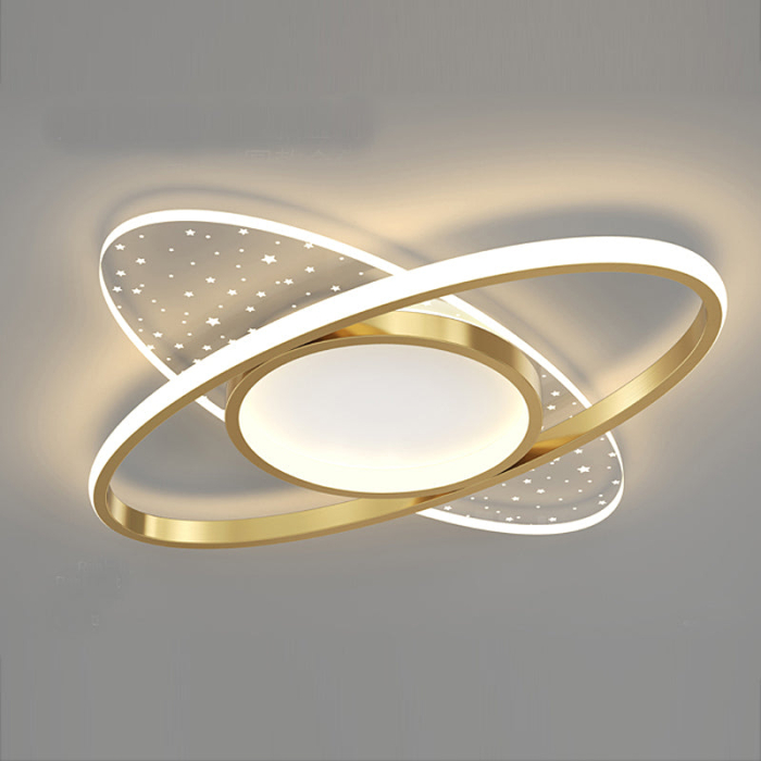 Lustra LED cu telecomanda VARIO 61W, Oval , lumina Rece/Calda/Neutra, Dimabila, Auriu [2]