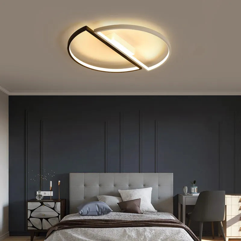 Lustra LED cu telecomanda VECTOR ARCUS 20W, 2 Elemente, lumina Rece/Calda/Neutra, Dimabila, Alb Negru [1]