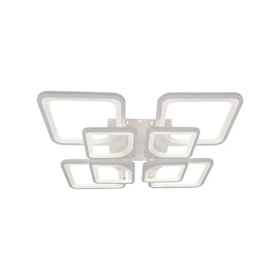 Lustra LED cu telecomanda ZOE 135W, 8 Patrate, lumina Rece/Calda/Neutra, Dimabila, Alb [3]