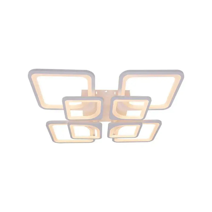 Lustra LED cu telecomanda ZOE 135W, 8 Patrate, lumina Rece/Calda/Neutra, Dimabila, Alb [2]