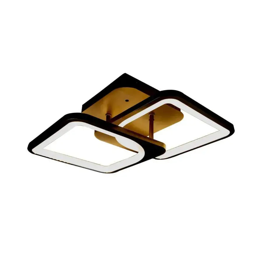 Lustra LED cu telecomanda ZOE 39W, 2 Patrate, lumina Rece/Calda/Neutra, Dimabila, Negru [2]
