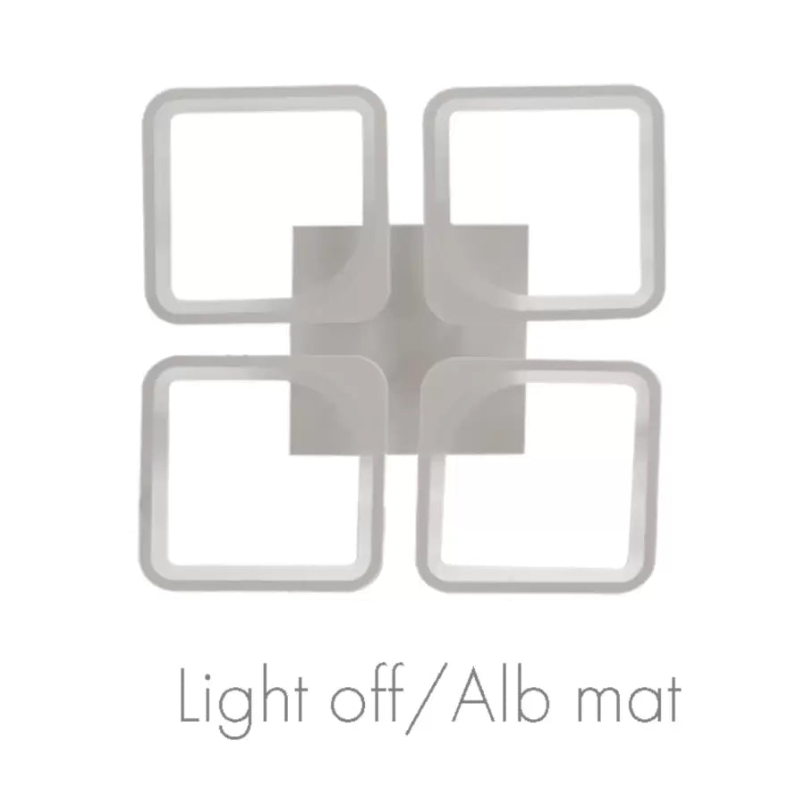 Lustra LED cu telecomanda ZOE 52W, 4 Patrate, lumina Rece/Calda/Neutra, Dimabila, Alb [3]
