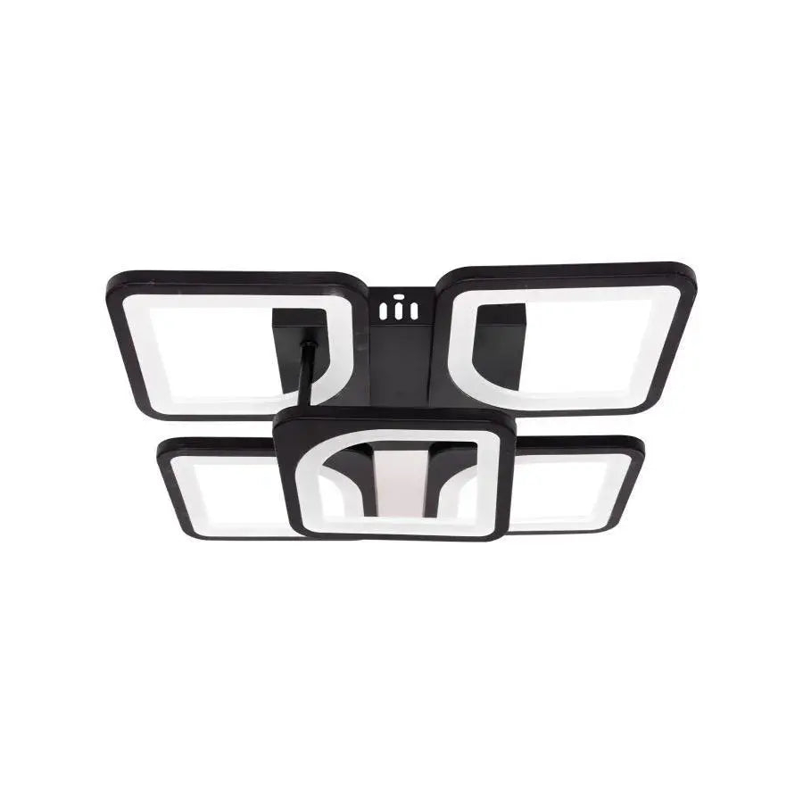 Lustră LED ZOE cu telecomandă – 5 pătrate, 68W, negru, dimabila, 3 tipuri de iluminat [4]