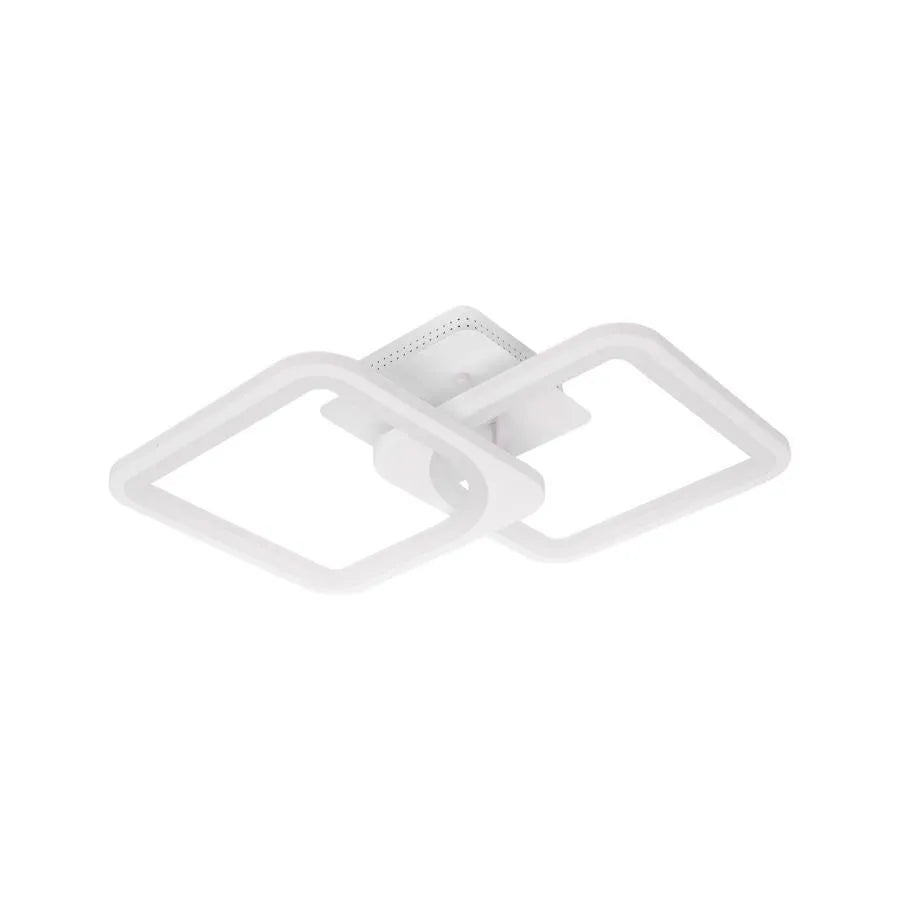 Lustra LED cu telecomanda ZOE 69W, 2 Patrate, lumina Rece/Calda/Neutra, Dimabila, Alb [4]