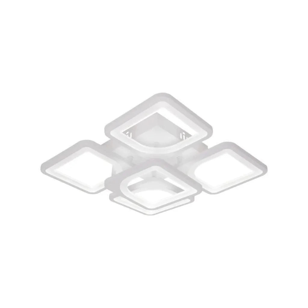 Lustra LED cu telecomanda ZOE 96W, 5 Patrate, lumina Rece/Calda/Neutra, Dimabila, Alb [3]