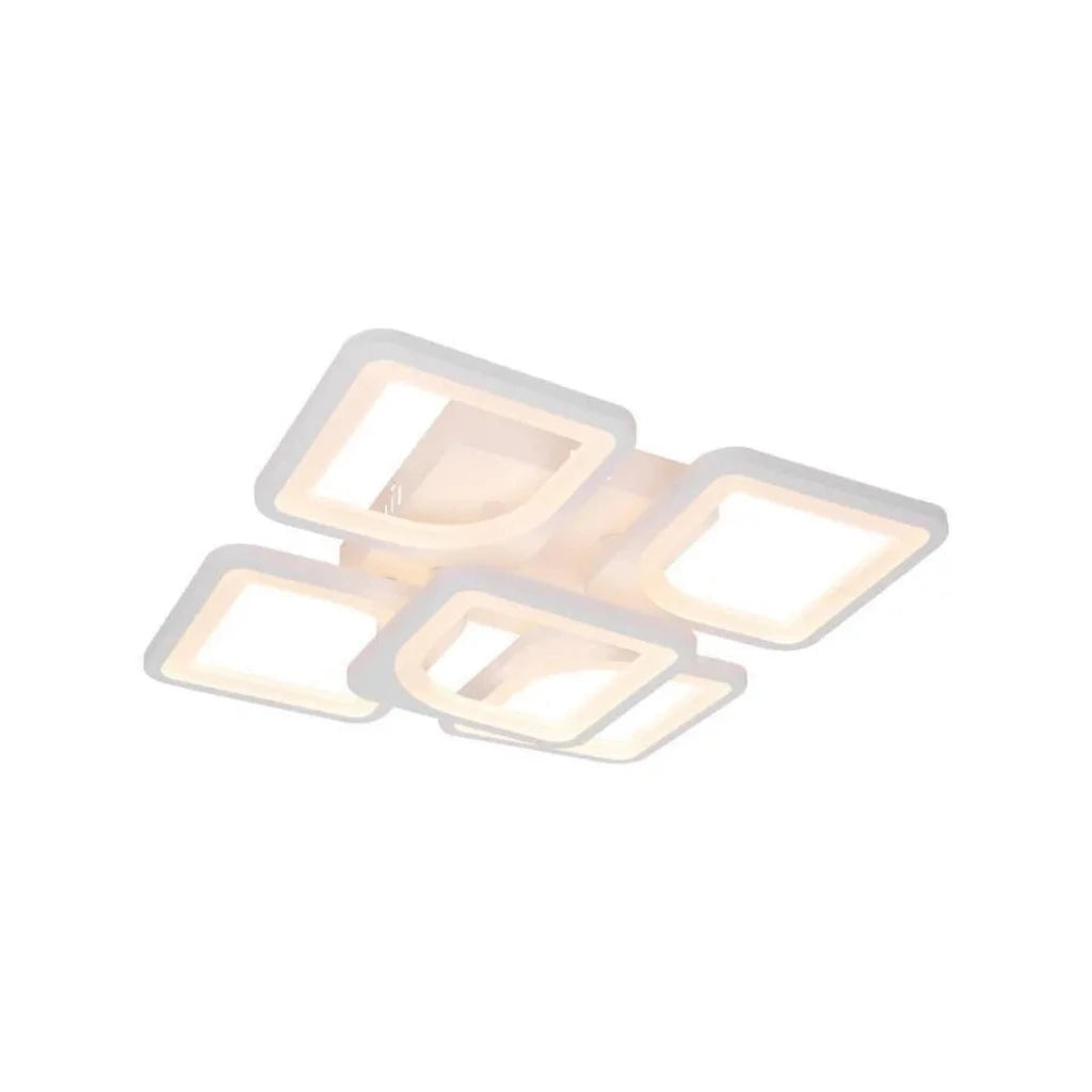 Lustra LED cu telecomanda ZOE 96W, 5 Patrate, lumina Rece/Calda/Neutra, Dimabila, Alb [4]