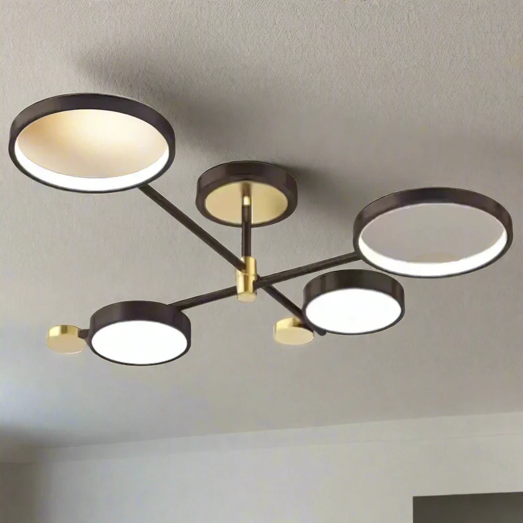 Lustra LED cu Telecomnda MARIA, 45W, 4 Elemente, Lumina Calda/Rece/Neutra, Dimabila, Negru [3]