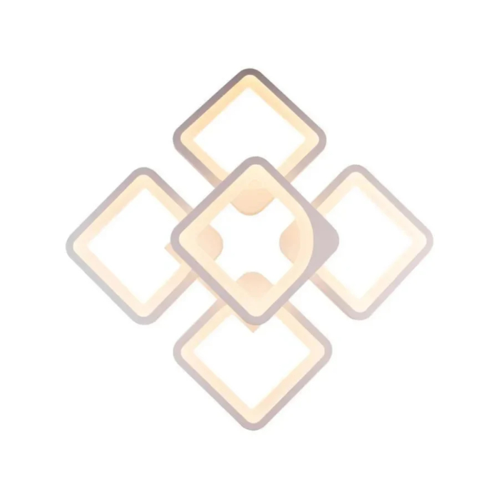 Lustra LED dimabila 75W 5 patrate telecomanda lumina reglabila alb [12]