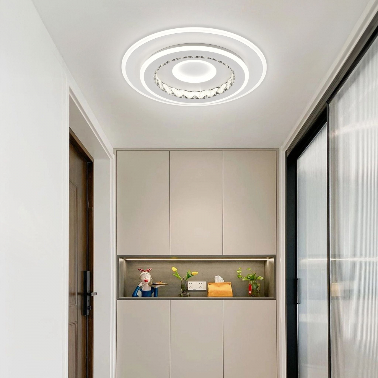 Lustra LED DOLIANA 70W, Diametru 40cm, lumina Rece/Calda/Neutra, Alb [1]