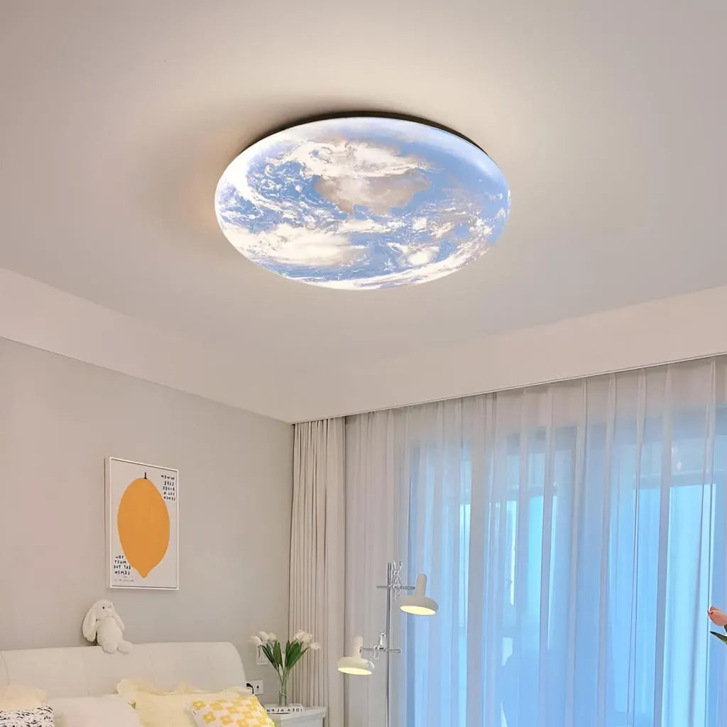 Lustra LED EARTH 32W, Diametru 35cm, lumina Rece/Calda/Neutra, Albastru [2]