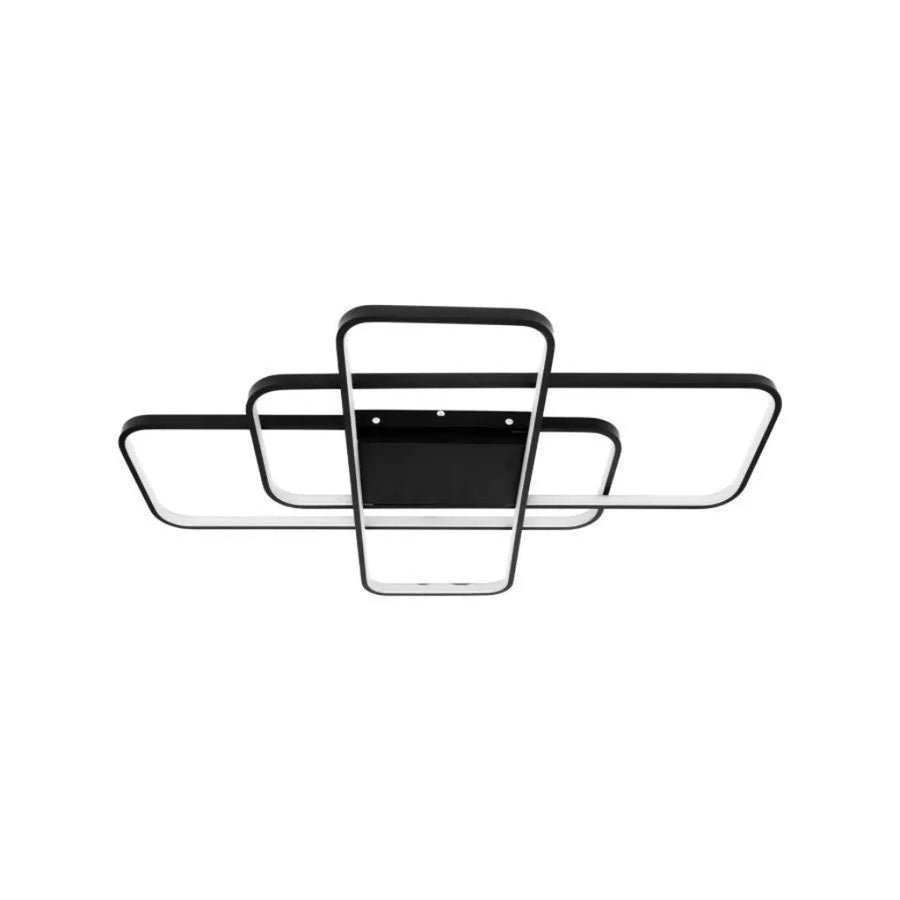 Lustra LED geometrica 96W cu telecomanda, 3 elemente, dimabila, negru modern [10]