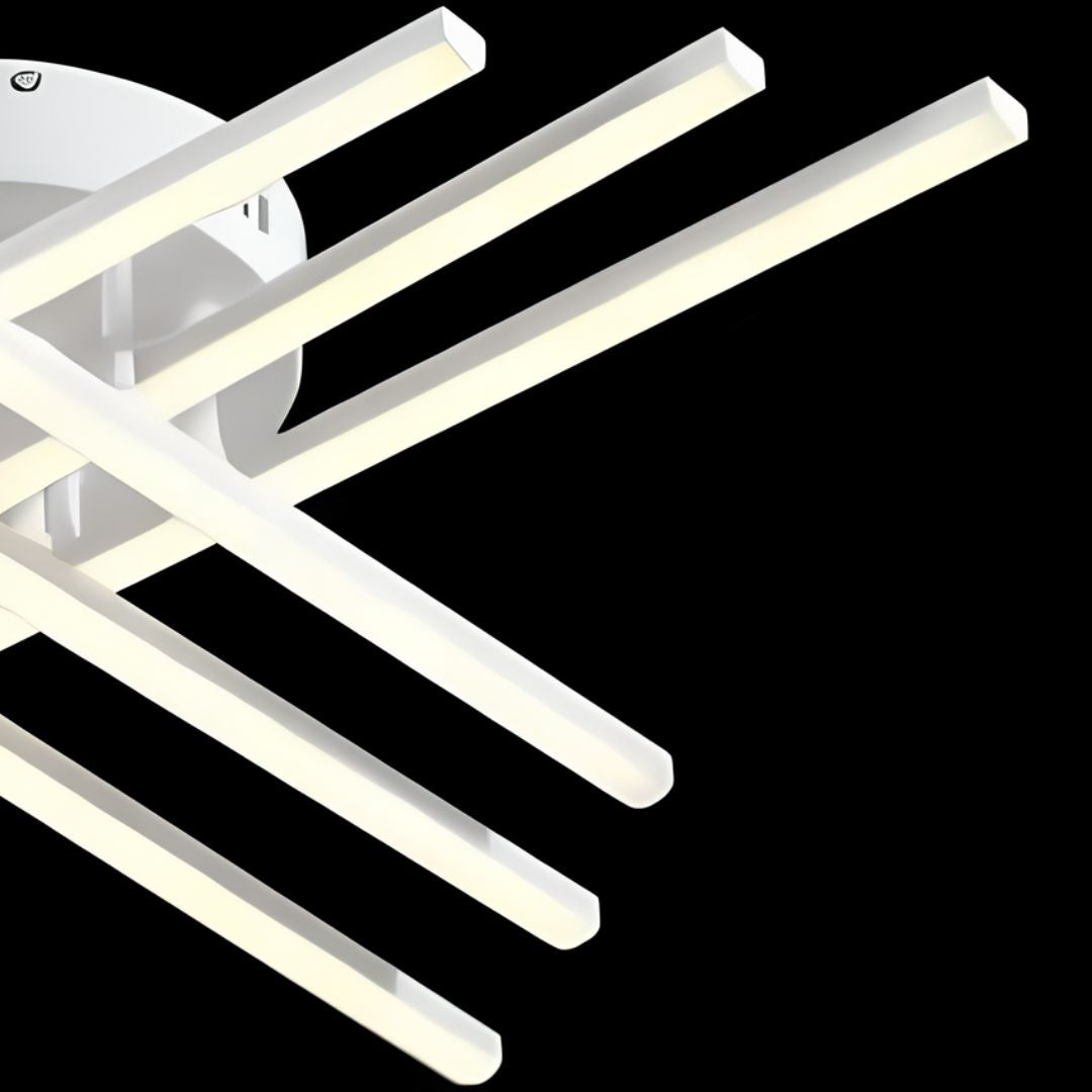 Lustra LED 82W cu telecomanda, iluminare CCT, design alb modern [2]