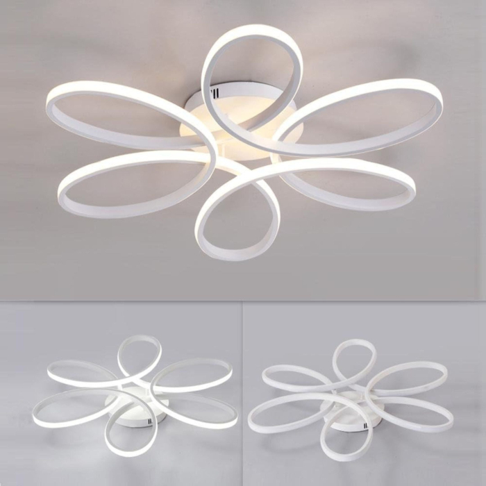 Lustra LED impletita cu telecomanda, 75W, alb, lumina rece/calda/neutra, intensitate reglabila [6]