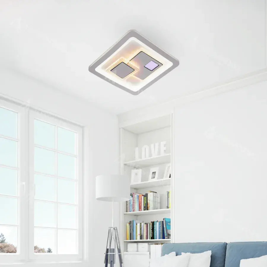 Lustra LED KEREN 24W, Diametru 26cm, Patrata, lumina Rece/Calda/Neutra, Alb [3]