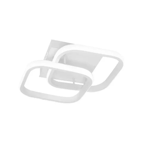 Lustra LED Moderna 24W Alb, 2 Romburi Suprapuse, Lumina Rece/Calda/Neutra, Design Minimalist pentru Hol, Bucatarie [16]