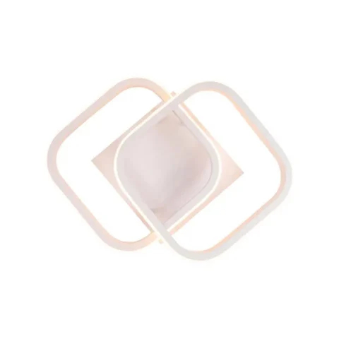 Lustra LED Moderna 24W Alb, 2 Romburi Suprapuse, Lumina Rece/Calda/Neutra, Design Minimalist pentru Hol, Bucatarie [14]