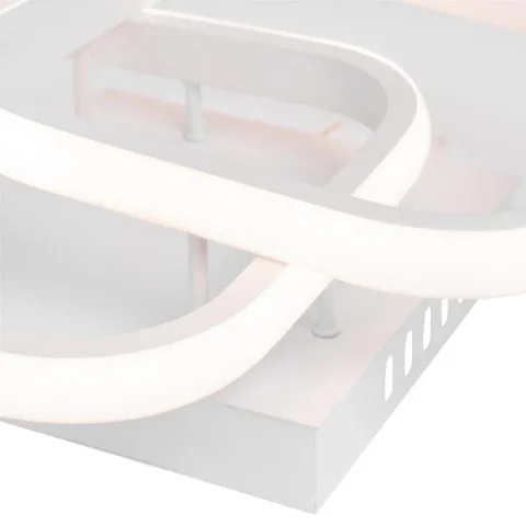 Lustra LED Moderna 24W Alb, 2 Romburi Suprapuse, Lumina Rece/Calda/Neutra, Design Minimalist pentru Hol, Bucatarie [15]