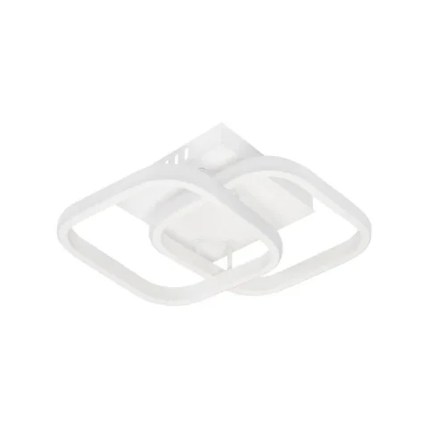 Lustra LED Moderna 24W Alb, 2 Romburi Suprapuse, Lumina Rece/Calda/Neutra, Design Minimalist pentru Hol, Bucatarie [12]