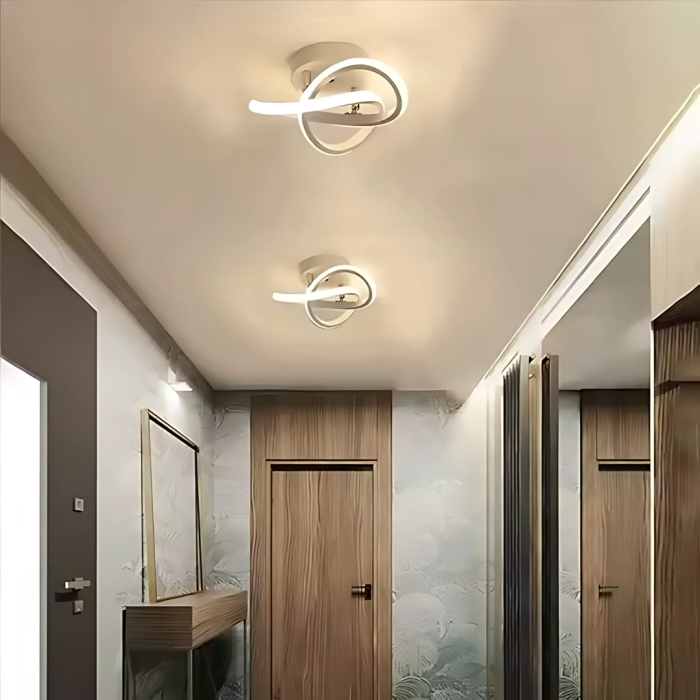 Lustra LED Alessandro 26W design ondulat, luciu alb, lumina reglabilă 3 tonuri, diametru 26cm [7]