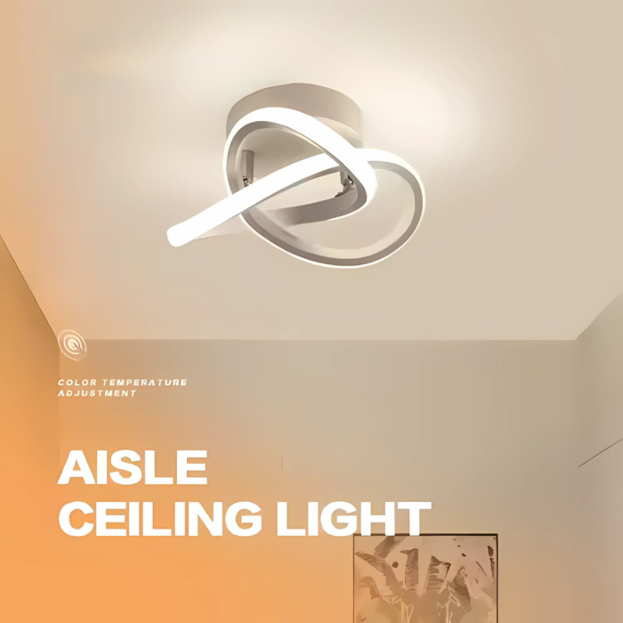 Lustra LED Alessandro 26W design ondulat, luciu alb, lumina reglabilă 3 tonuri, diametru 26cm [8]