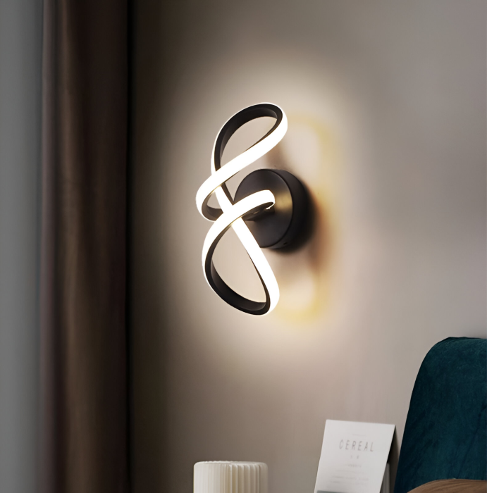 Lustră LED modernă, 36W, finisaj negru, lumină rece/caldă/neutră, model ondulat [4]