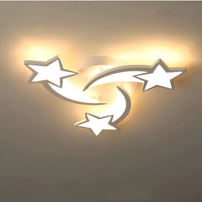 Lustra LED moderna cu telecomanda 48W, design stele decorative, lumina reglabila calda rece neutra, dimabila [5]
