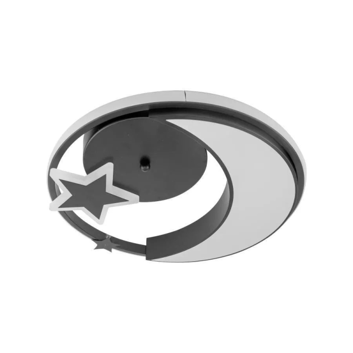 Lustra LED moderna cu telecomanda, design Luna si Stea, 44W, lumina reglabila rece-calda-neutra, negru [5]