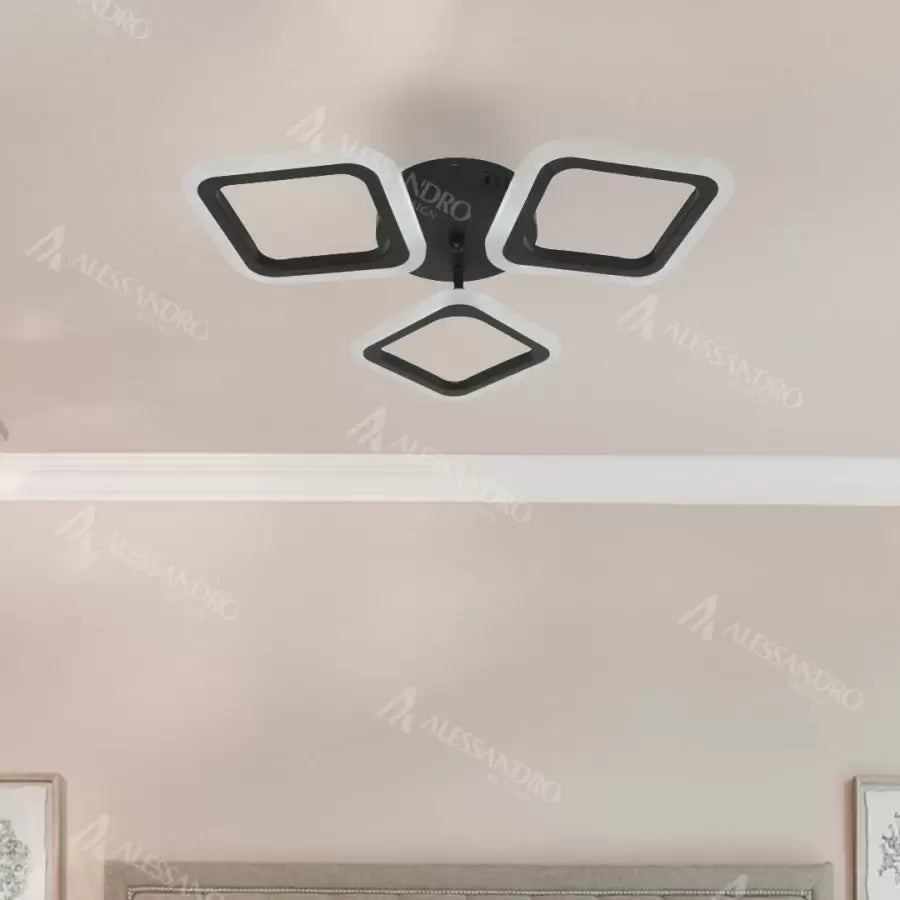 Lustra LED PULSARIS 32W, 3 Patrate, lumina Rece/Calda/Neutra, Negru [4]