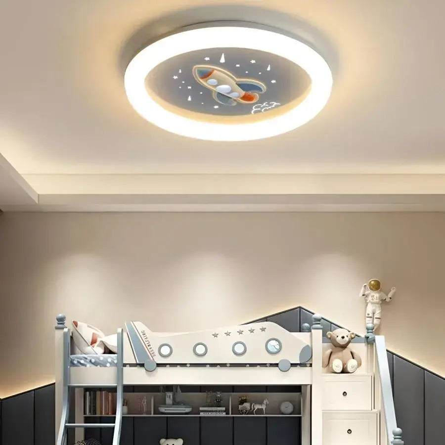 Lustra LED ROCKET 75W, Diametru 49cm, lumina Rece/Calda/Neutra, Alb Albastru [2]