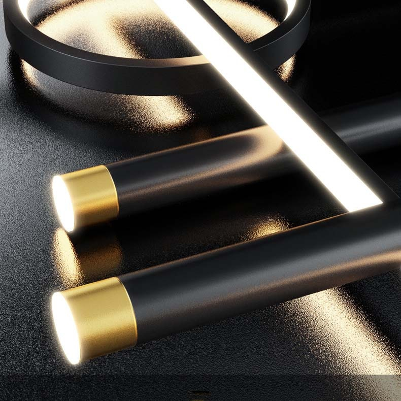 Lustra LED suspendata 80W cu telecomanda, dimabila, lumina calda neutra rece, negru [14]