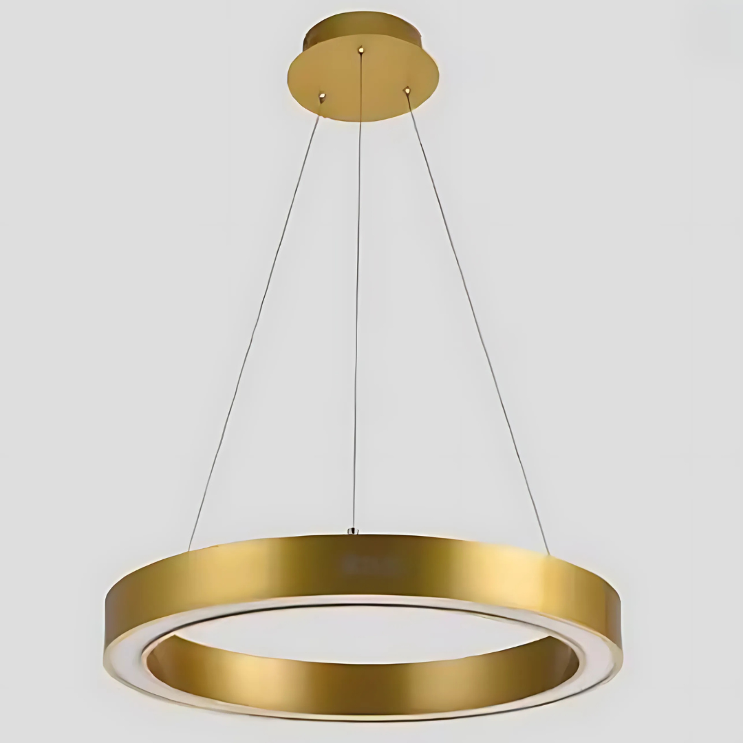 Lustra LED suspendata ANINA 33W, 1 Cerc, lumina Rece/Calda/Neutra, Dimabila, Auriu Lucios Alb, Inaltime Reglabila [3]