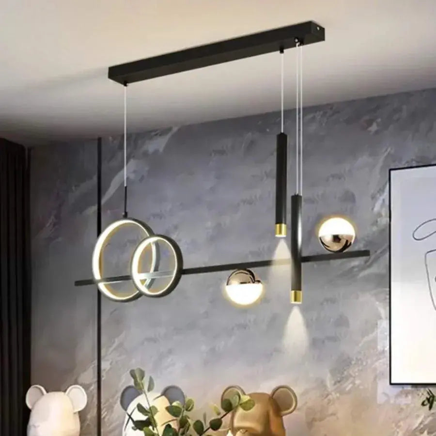 Lustra LED suspendata cu telecomanda DAMARA 55W, lumina Rece/Calda/Neutra, Dimabila, Negru, Inaltime Reglabila [3]